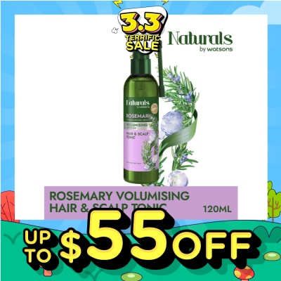NATURALS BY WATSONS Rosemary + Peptide Volumising Hair & Scalp Tonic (For Fine & Limp Hair) 120ml