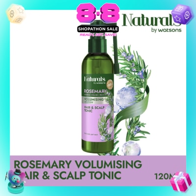 NATURALS BY WATSONS - Rosemary + Peptide Volumising Hair & Scalp Tonic (For Fine & Limp Hair) 120ml