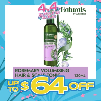 NATURALS BY WATSONS - Rosemary + Peptide Volumising Hair & Scalp Tonic (For Fine & Limp Hair) 120ml