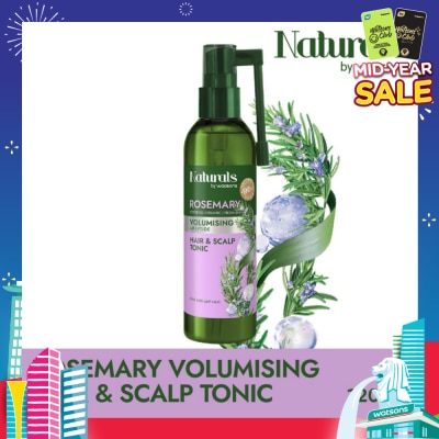 NATURALS BY WATSONS Rosemary + Peptide Volumising Hair & Scalp Tonic (For Fine & Limp Hair) 120ml