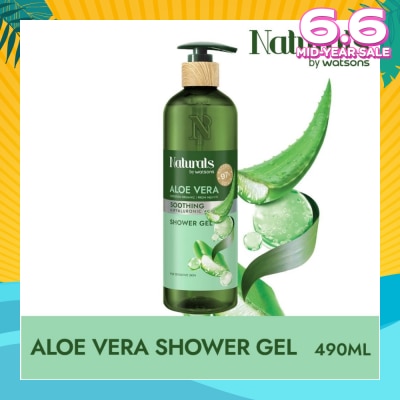 NATURALS BY WATSONS Aloe Vera + Hyaluronic Acid Soothing Shower Gel (For Sensitive Skin) 490ml