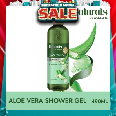 NATURALS BY WATSONS - Aloe Vera + Hyaluronic Acid Soothing Shower Gel (For Sensitive Skin) 490ml