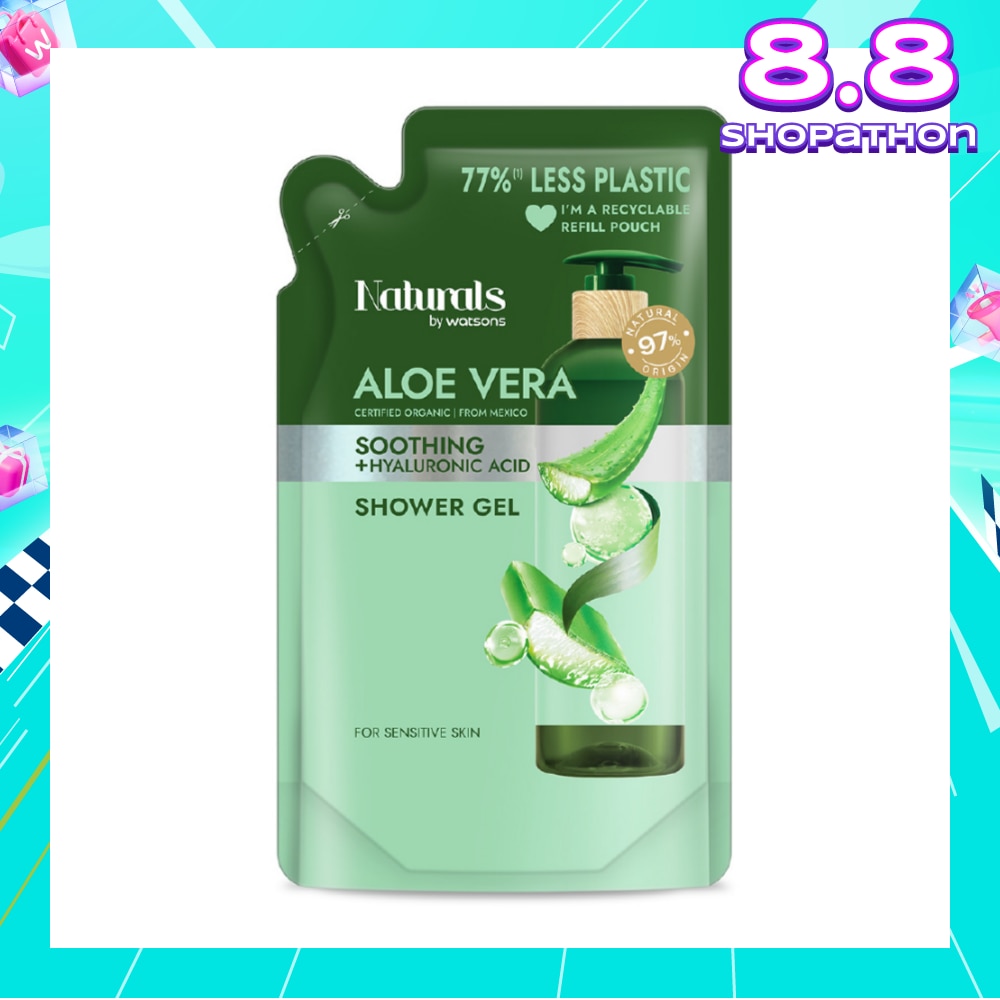 Aloe Vera + Hyaluronic Acid Soothing Shower Gel Refill Pack 450ml