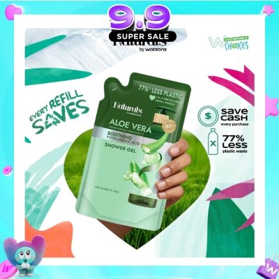 NATURALS BY WATSONS - Aloe Vera + Hyaluronic Acid Soothing Shower Gel Refill Pack 450ml image