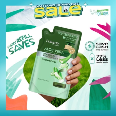 NATURALS BY WATSONS - Aloe Vera + Hyaluronic Acid Soothing Shower Gel Refill Pack 450ml