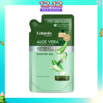 NATURALS BY WATSONS Aloe Vera + Hyaluronic Acid Soothing Shower Gel Refill Pack 450ml