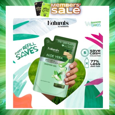 NATURALS BY WATSONS - Aloe Vera + Hyaluronic Acid Soothing Shower Gel Refill Pack 450ml