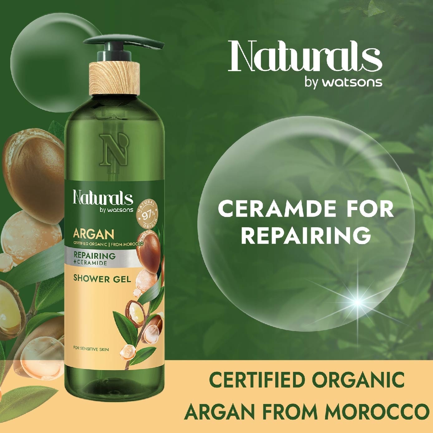 Argan + Ceramide Repairing Shower Gel (For Sensitive Skin) 490ml