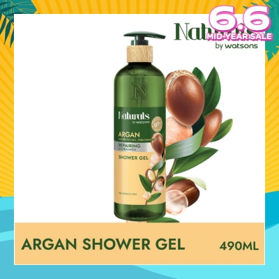 NATURALS BY WATSONS Argan + Ceramide Repairing Shower Gel (For Sensitive Skin) 490ml