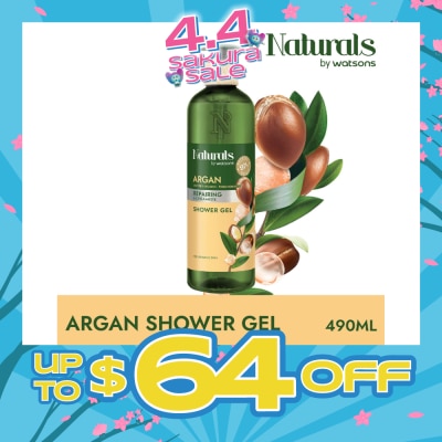 NATURALS BY WATSONS - Argan + Ceramide Repairing Shower Gel (For Sensitive Skin) 490ml