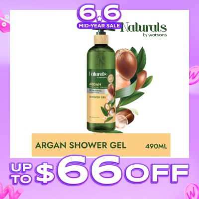 NATURALS BY WATSONS - Argan + Ceramide Repairing Shower Gel (For Sensitive Skin) 490ml
