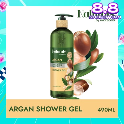 NATURALS BY WATSONS Argan + Ceramide Repairing Shower Gel (For Sensitive Skin) 490ml