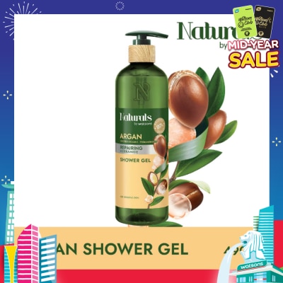NATURALS BY WATSONS Argan + Ceramide Repairing Shower Gel (For Sensitive Skin) 490ml