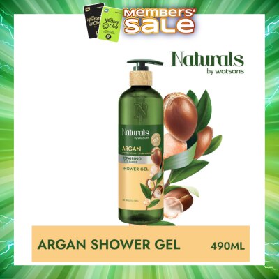 NATURALS BY WATSONS - Argan + Ceramide Repairing Shower Gel (For Sensitive Skin) 490ml
