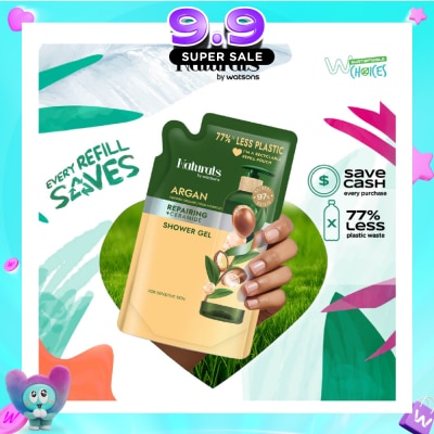 NATURALS BY WATSONS - Argan + Ceramide Repairing Shower Gel Refill Pack 450ml image