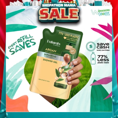 NATURALS BY WATSONS - Argan + Ceramide Repairing Shower Gel Refill Pack 450ml