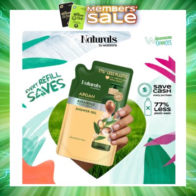 NATURALS BY WATSONS - Argan + Ceramide Repairing Shower Gel Refill Pack 450ml