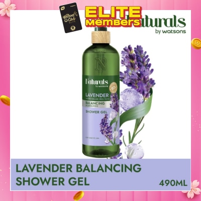 NATURALS BY WATSONS Lavender + Ceramide Balancing Shower Gel (For Sensitive Skin) 490ml