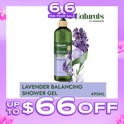NATURALS BY WATSONS - Lavender + Ceramide Balancing Shower Gel (For Sensitive Skin) 490ml