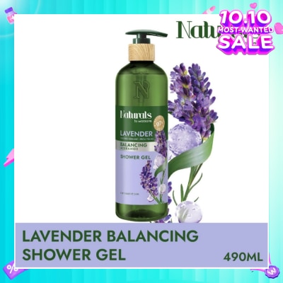 NATURALS BY WATSONS Lavender + Ceramide Balancing Shower Gel (For Sensitive Skin) 490ml