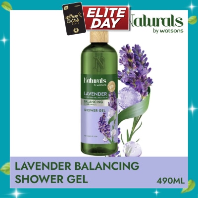 NATURALS BY WATSONS Lavender + Ceramide Balancing Shower Gel (For Sensitive Skin) 490ml image