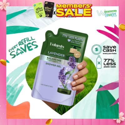 NATURALS BY WATSONS Lavender + Ceramide Balancing Shower Gel Refill Pack 450ml
