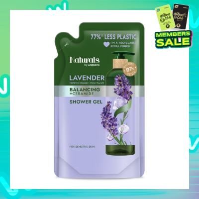 NATURALS BY WATSONS Lavender + Ceramide Balancing Shower Gel Refill Pack 450ml