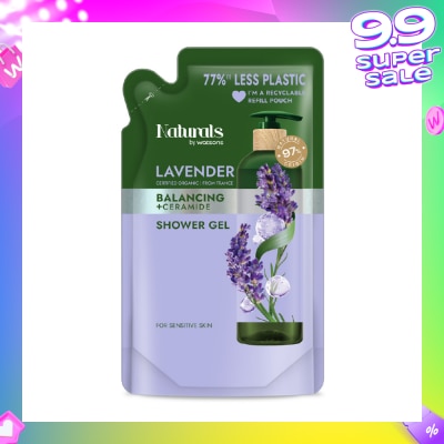 NATURALS BY WATSONS Lavender + Ceramide Balancing Shower Gel Refill Pack 450ml