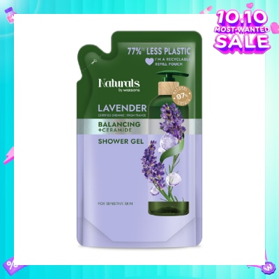 NATURALS BY WATSONS Lavender + Ceramide Balancing Shower Gel Refill Pack 450ml