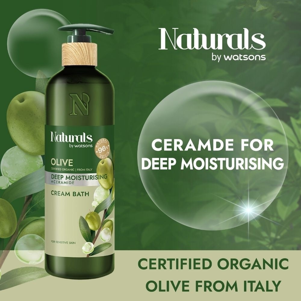 Olive + Ceramide Deep Moisturising Cream Bath (For Sensitive Skin) 490ml