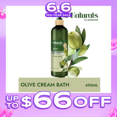 NATURALS BY WATSONS - Olive + Ceramide Deep Moisturising Cream Bath (For Sensitive Skin) 490ml