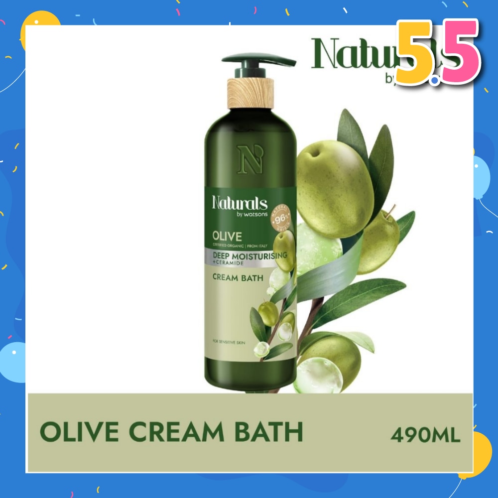 Olive + Ceramide Deep Moisturising Cream Bath (For Sensitive Skin) 490ml