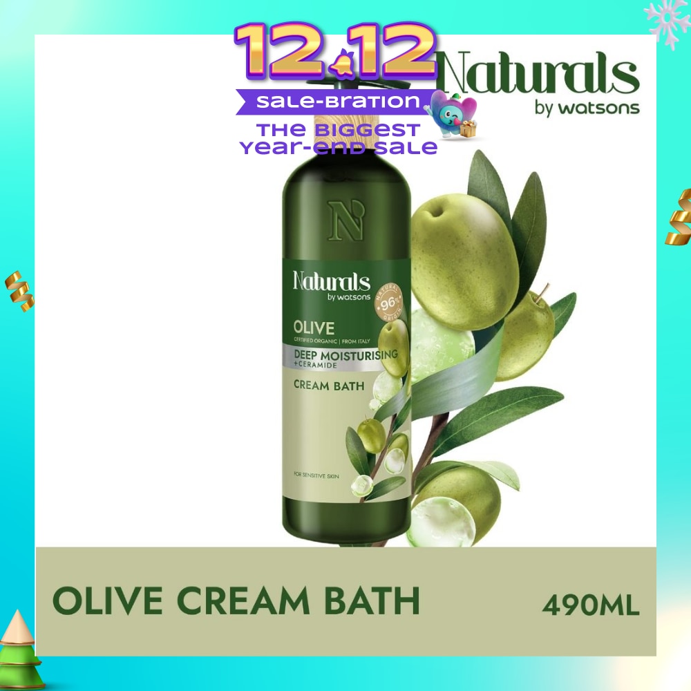 Olive + Ceramide Deep Moisturising Cream Bath (For Sensitive Skin) 490ml
