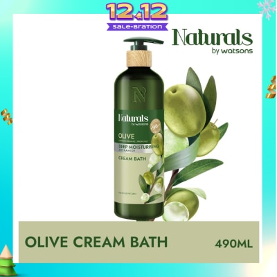 NATURALS BY WATSONS Olive + Ceramide Deep Moisturising Cream Bath (For Sensitive Skin) 490ml
