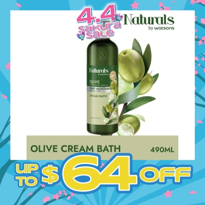 NATURALS BY WATSONS - Olive + Ceramide Deep Moisturising Cream Bath (For Sensitive Skin) 490ml