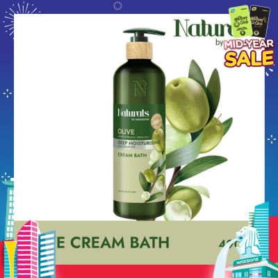 NATURALS BY WATSONS Olive + Ceramide Deep Moisturising Cream Bath (For Sensitive Skin) 490ml