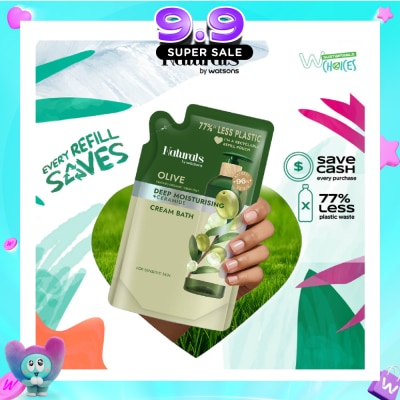 NATURALS BY WATSONS - Olive + Ceramide Cream Moisturising Bath Refill Pack 450ml image