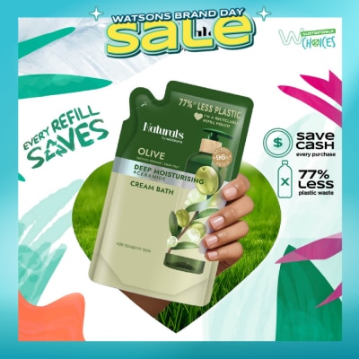 NATURALS BY WATSONS - Olive + Ceramide Cream Moisturising Bath Refill Pack 450ml