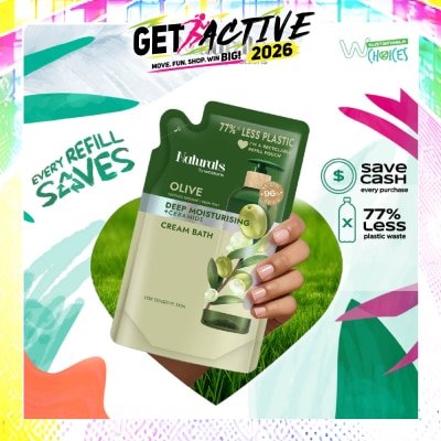 NATURALS BY WATSONS - Olive + Ceramide Cream Moisturising Bath Refill Pack 450ml image