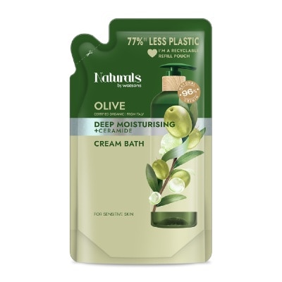 NATURALS BY WATSONS Olive + Ceramide Cream Moisturising Bath Refill Pack 450ml