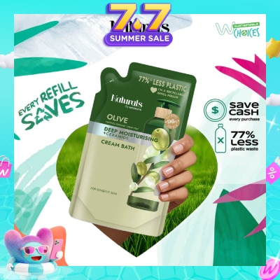 NATURALS BY WATSONS - Olive + Ceramide Cream Moisturising Bath Refill Pack 450ml