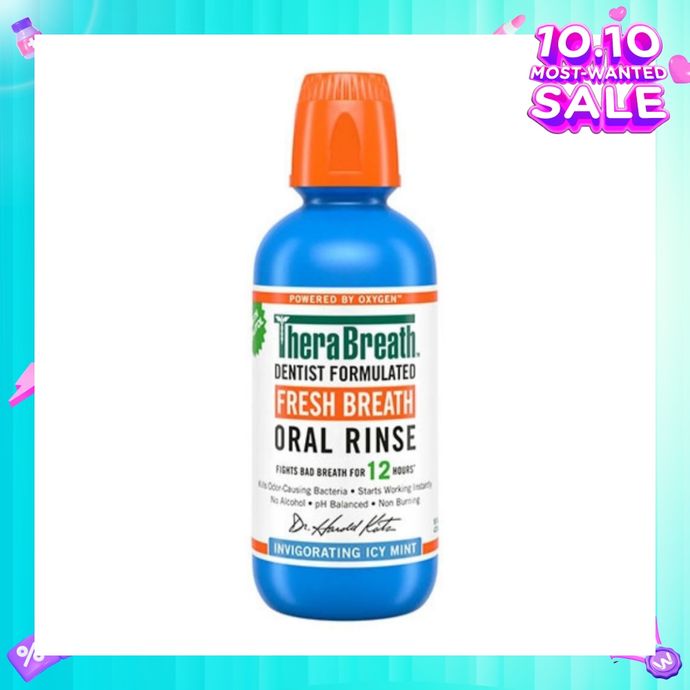 Dentist Formulated Fresh Breath Oral Rinse Invigorating Icy Mint (Alcohol-Free) 473ml