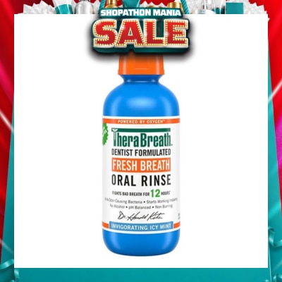 THERABREATH - Dentist Formulated Fresh Breath Oral Rinse Invigorating Icy Mint (Alcohol-Free) 473ml