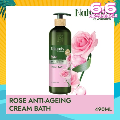 NATURALS BY WATSONS Rose + Retinol Anti-Ageing Cream Bath (For Sensitive Skin) 490ml