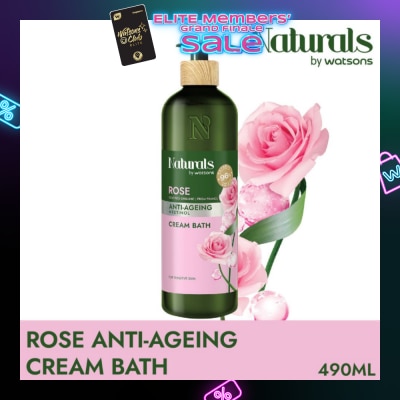 NATURALS BY WATSONS Rose + Retinol Anti-Ageing Cream Bath (For Sensitive Skin) 490ml