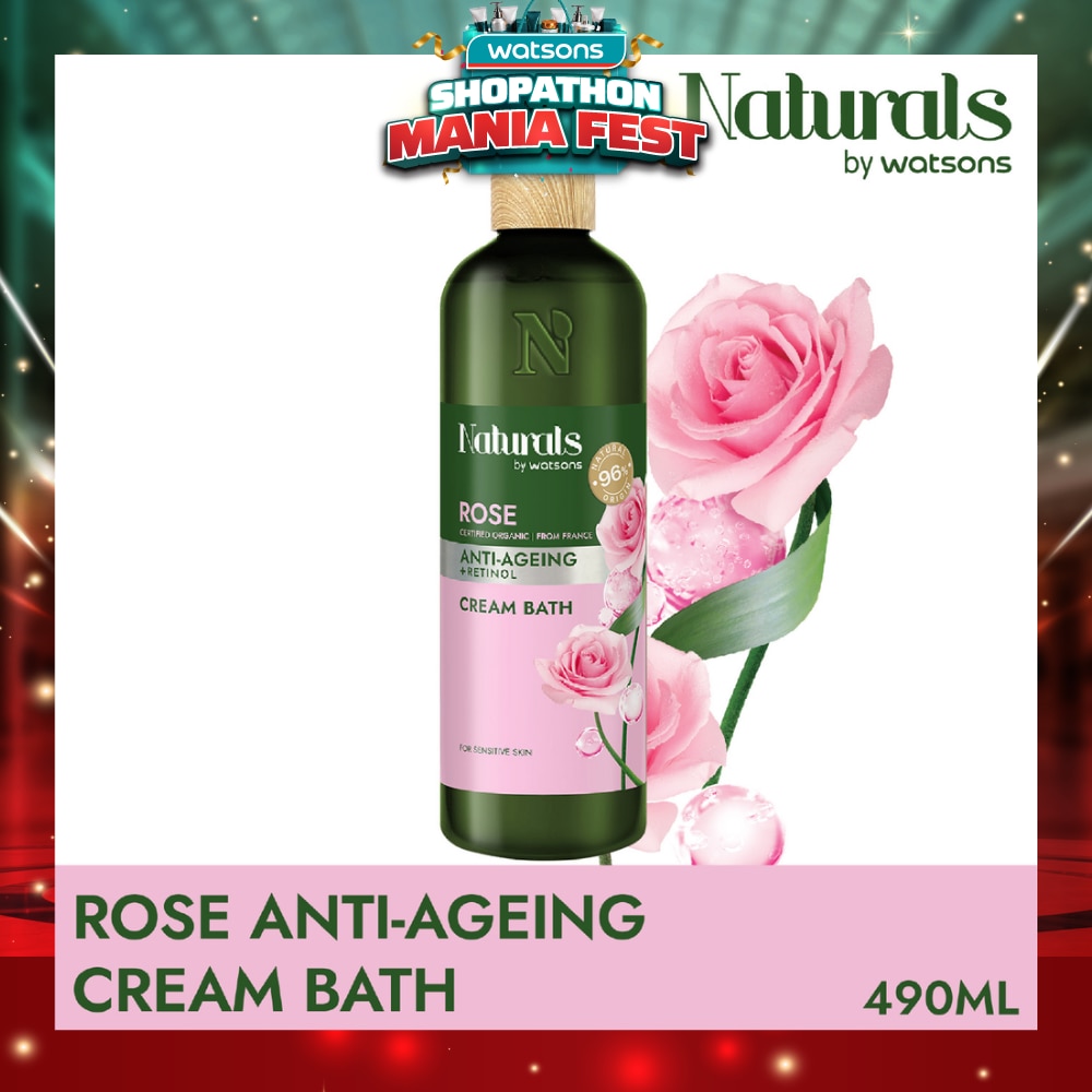 Rose + Retinol Anti-Ageing Cream Bath (For Sensitive Skin) 490ml