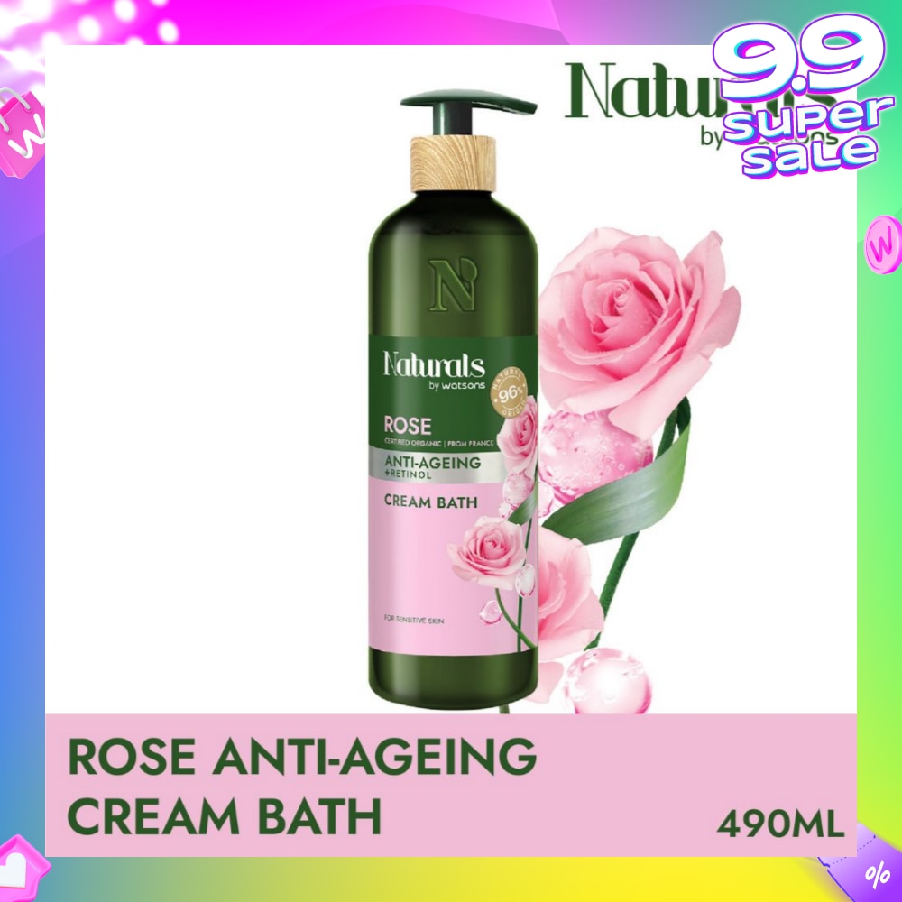 Rose + Retinol Anti-Ageing Cream Bath (For Sensitive Skin) 490ml
