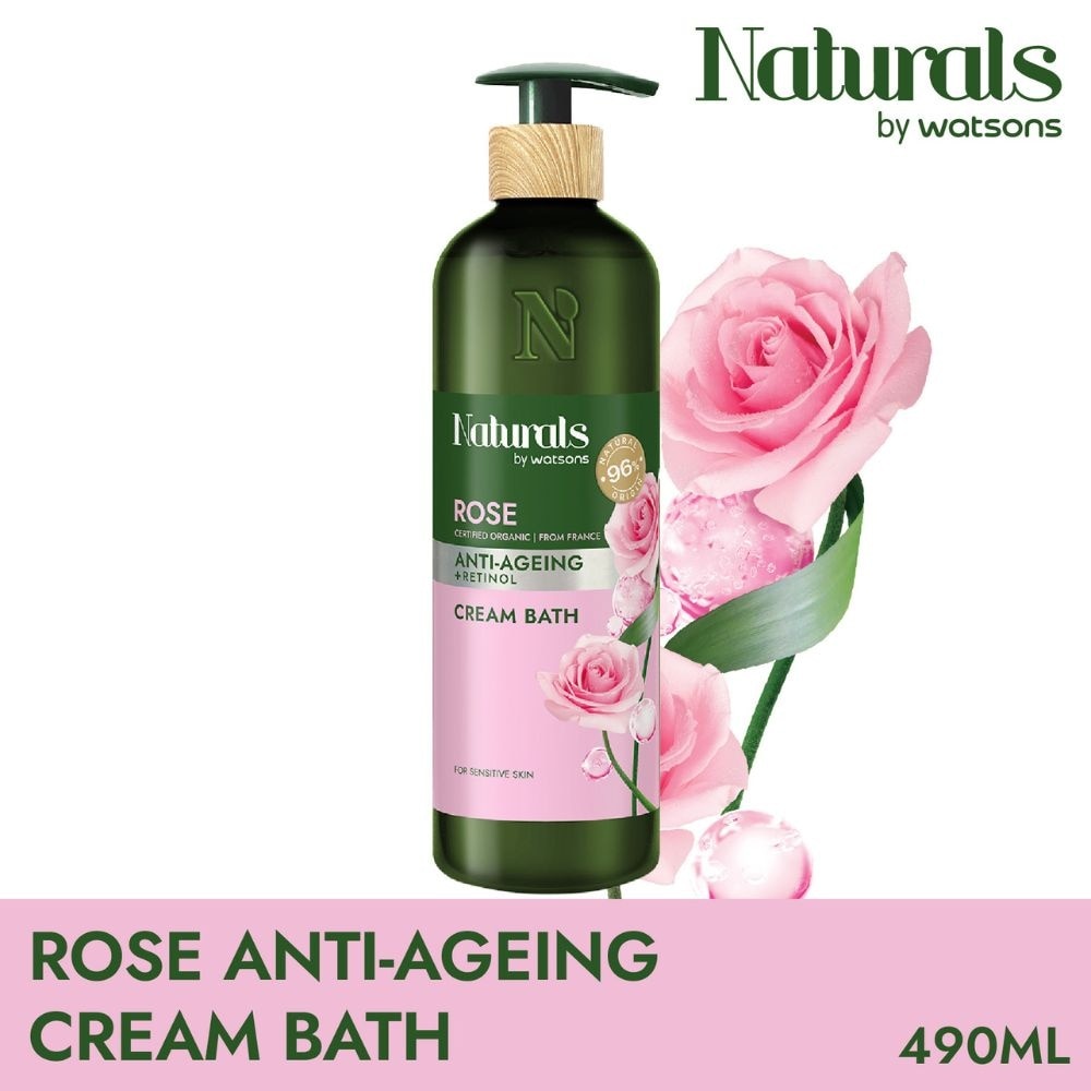 Rose + Retinol Anti-Ageing Cream Bath (For Sensitive Skin) 490ml