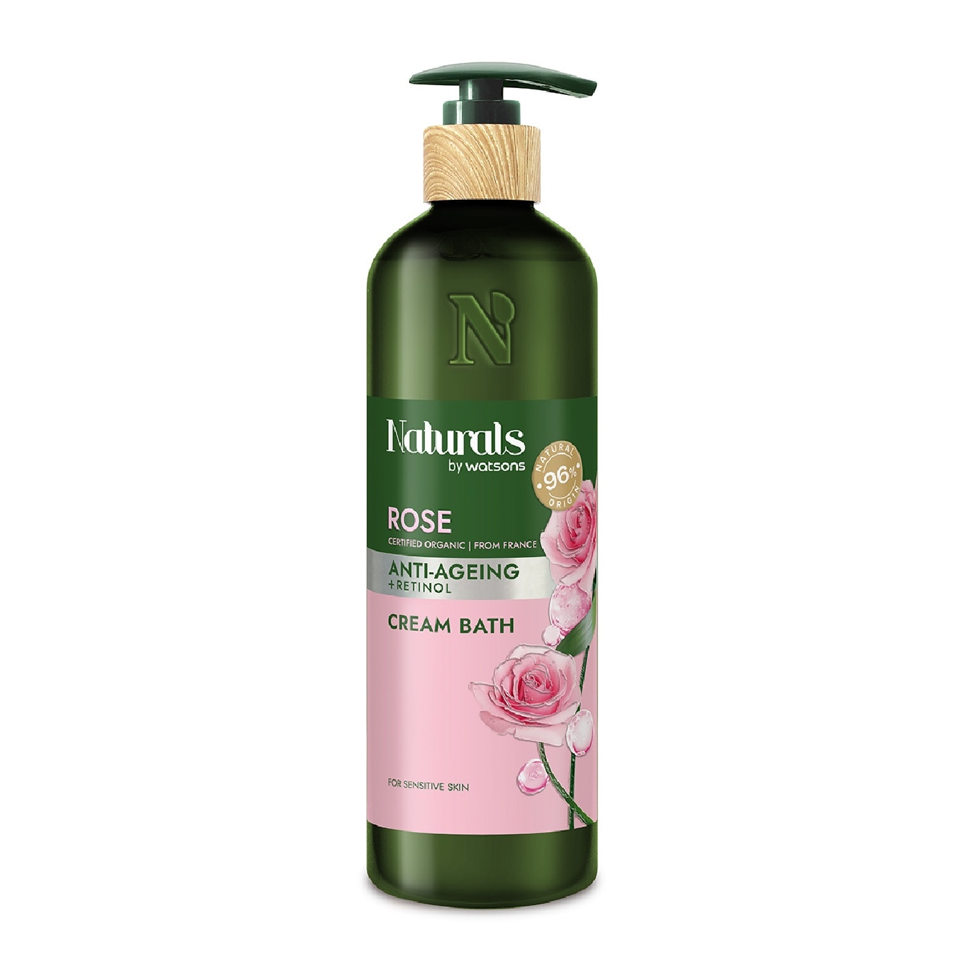 Rose + Retinol Anti-Ageing Cream Bath (For Sensitive Skin) 490ml