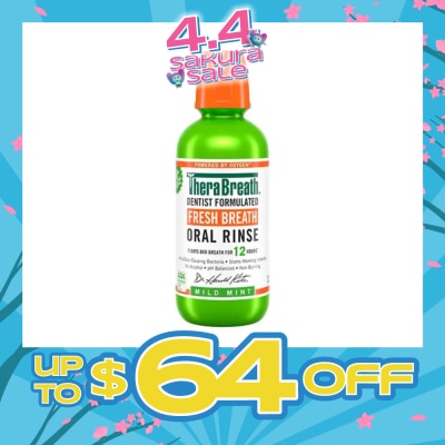 THERABREATH - Dentist Formulated Fresh Breath Oral Rinse Mild Mint (Alcohol-Free) 473ml